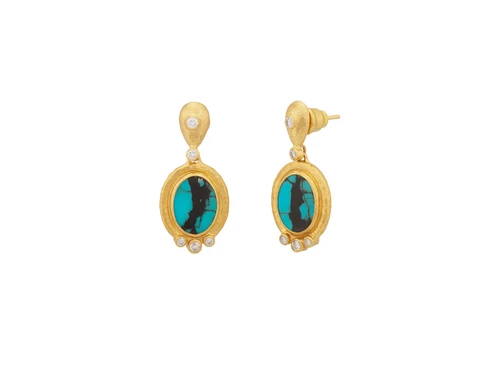 *SPECIAL ORDER TODAY* GURHAN Muse One-of-a-Kind 24K Gold Turquoise Single Drop Earrings