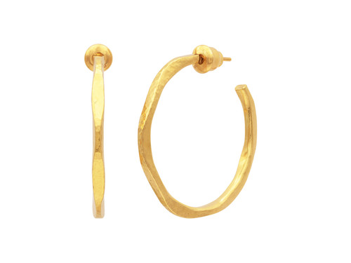 *SPECIAL ORDER TODAY* GURHAN Thor 24K Gold Hoop Earrings, 35mm Round