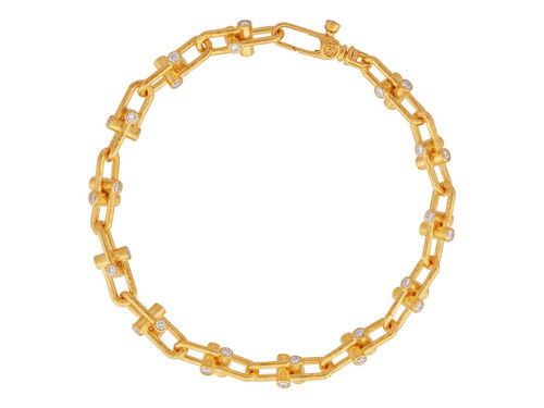 *SPECIAL ORDER TODAY* GURHAN Pointelle 22K Gold Diamond Chain Link Bracelet