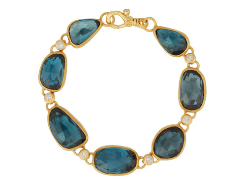 *SPECIAL ORDER TODAY* GURHAN Elements One-of-a-Kind 24K Gold Topaz All Around Statement Bracelet