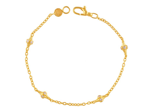 *SPECIAL ORDER TODAY* GURHAN Spell 22K Gold Diamond Link Single-Strand Bracelet, Thin Chain