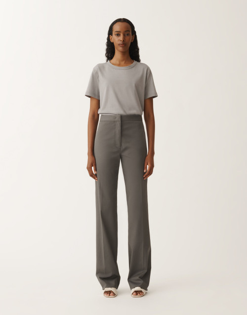 Fabiana Filippi Cotton Gabardine Deruta Trousers in Lead, Size 42