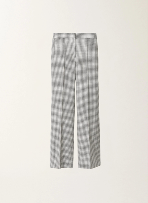 Fabiana Filippi Pied De Poule Straight Leg Trousers in White/Black/Stone, Size 42