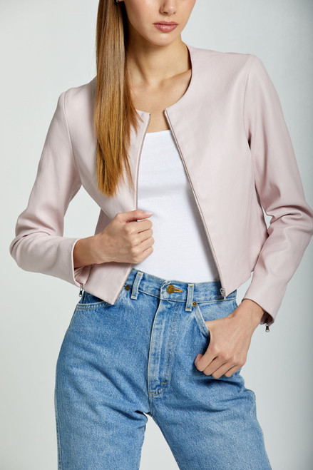 *ORDER TODAY* Susan Bender Long Sleeve Cropped Cardigan in Pink