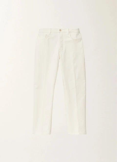 Fabiana Filippi Cropped 5 Pocket Pants in Butter, Size 42