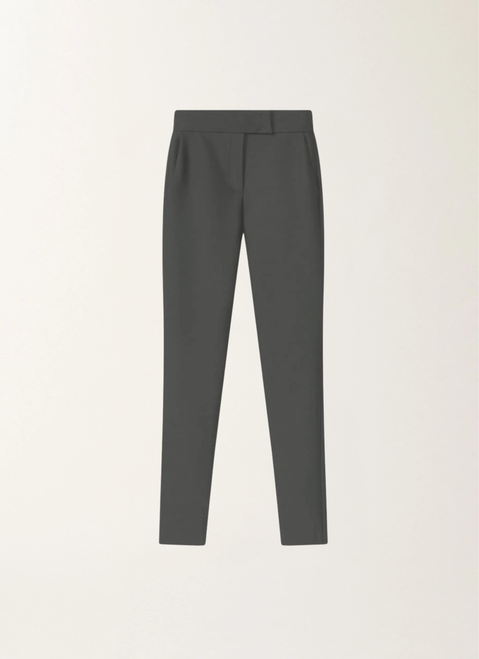Fabiana Filippi Stretch Wool Skinny Pants in Pepper, Size 42