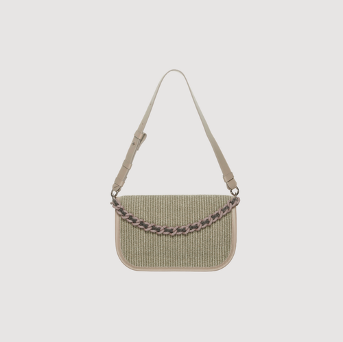 Fabiana Filippi Raffia Shoulder Bag in Dove