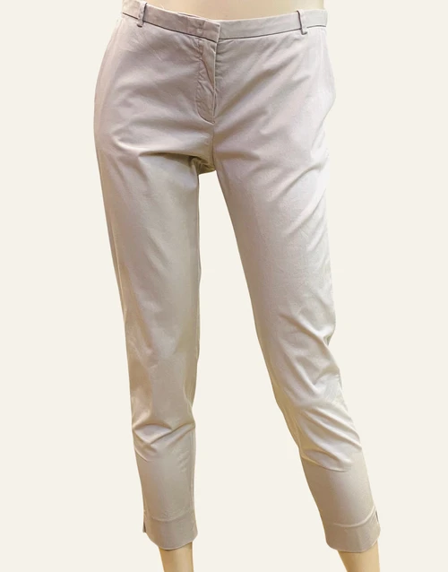 Fabiana Filippi Slim Cropped Pants in Grey, Size 40