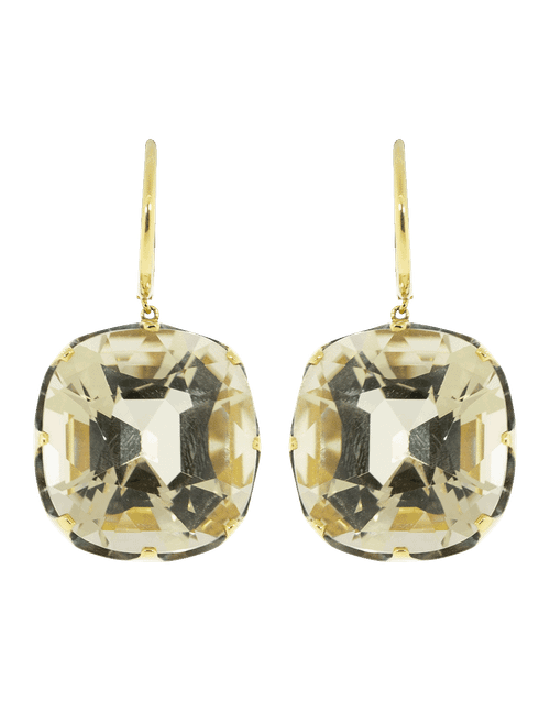 *ORDER TODAY* Sylva & Cie. 18K Yellow Gold Light Yellow Quartz Earrings