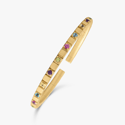 Ashaha Shiraz Yellow Gold Multicolored Bracelet