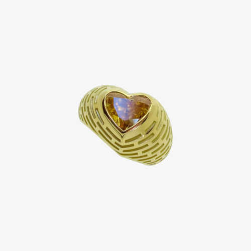 Salima Thakker Labyrinth Yellow Diamond Ring, Size 53