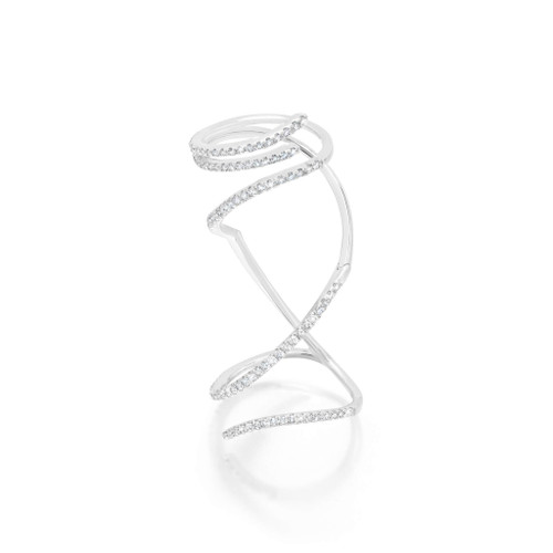 Graziela 18K White Gold & Diamond Mega Swirl Ring