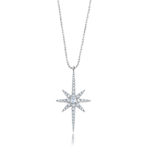 Graziela 18K White Gold Starburst Necklace, 20"