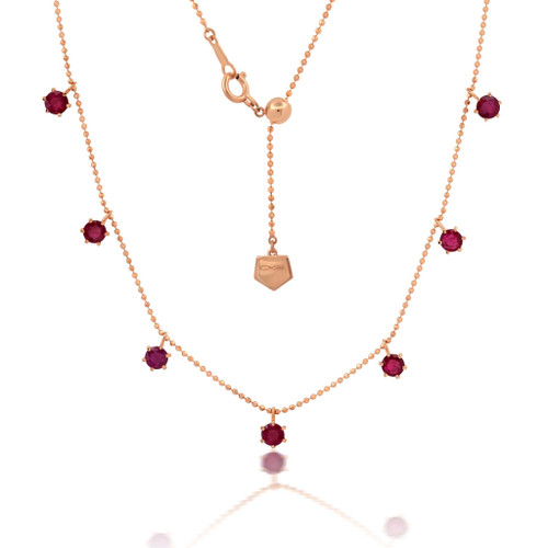Graziela 18K Rose Gold 2ct Ruby Floating Necklace, 18"
