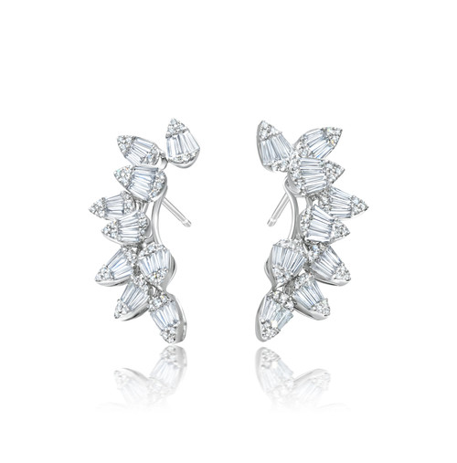 Graziela 18K White Gold Diamond Marquise Large Ascension Ear Climbers