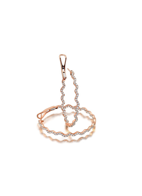Graziela 18K Rose Gold Rio Diamond Inside Outside Hoop Earrings