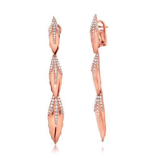Graziela 18K Rose Gold Árvore Detachable Diamond Drop Earrings