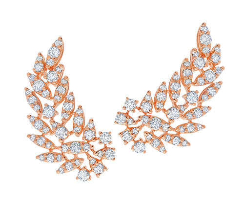 Graziela 18K Rose Gold Asa Diamond Ear Climbers