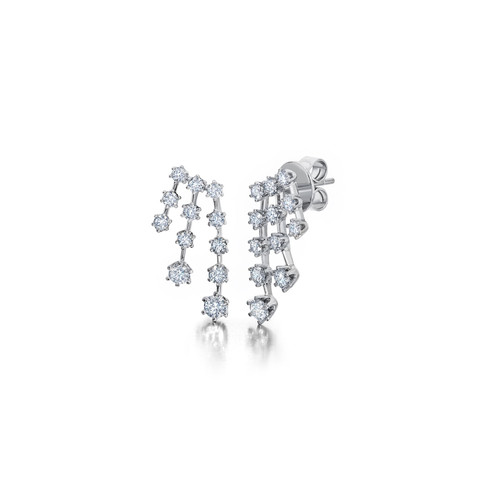 Graziela 18K White Gold Floating Diamond Fall Earrings