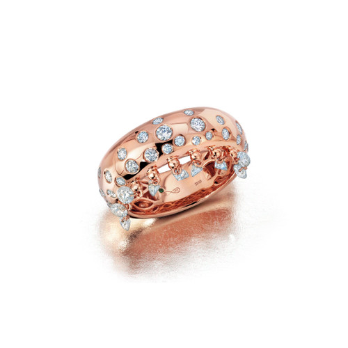 Graziela 18K Rose Gold Dazzling Floating Diamond Cigar Band