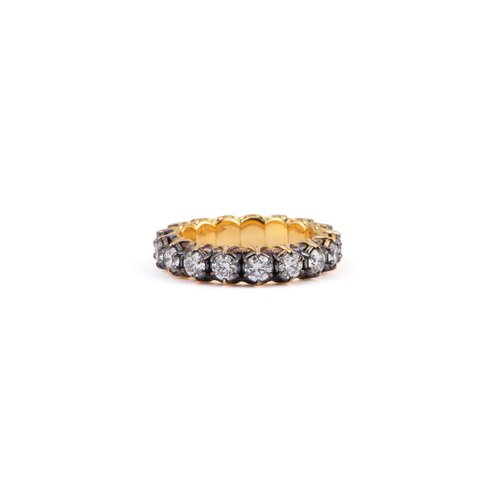 Sylva & Cie. 18K Yellow Gold Old European Cut Diamond Stretch Ring, Size 6.5