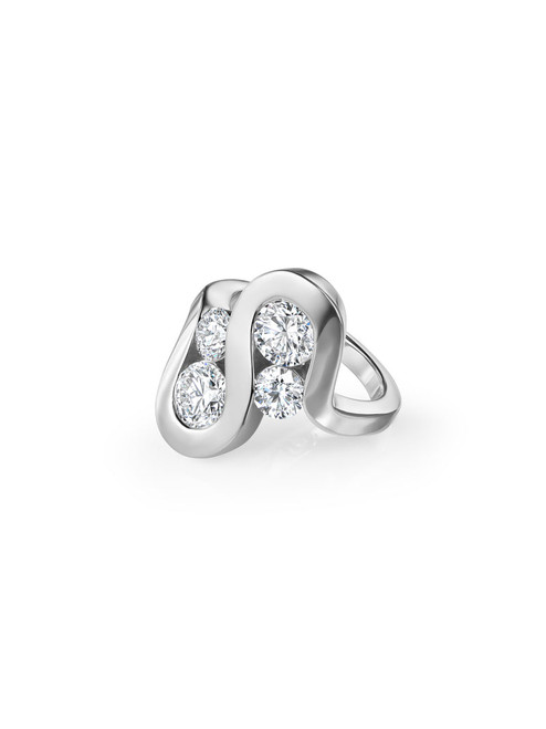 Melissa Kaye 18K White Gold Daphne Wave Ring