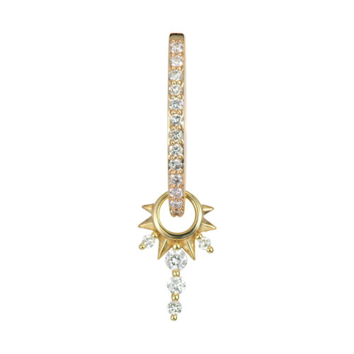 Three Stories Jewelry 14K Yellow Gold Small Diamond Love Explosion Charms (Single)