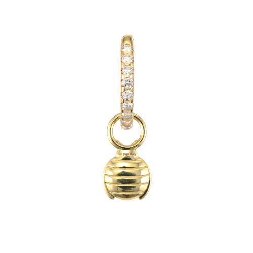 Three Stories Jewelry 14K Yellow Gold Tiny Ladybug Charm (Single)