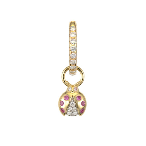Three Stories Jewelry 14K Yellow Gold Tiny Ladybug Charm (Single)