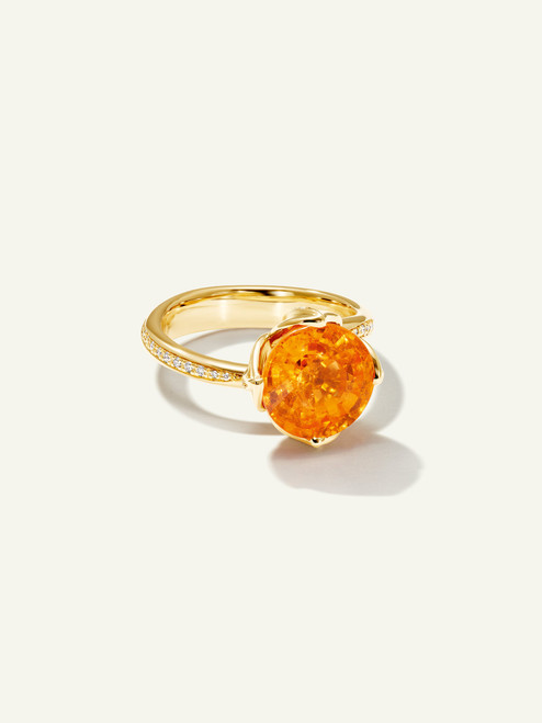 *RESERVE TODAY*Tamara Comolli Tulip 18K Yellow Gold Ring with Mandarin Garnet, Size 54 (6 3/4)