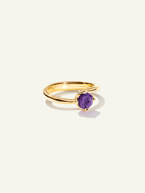 *RESERVE TODAY*Tamara Comolli Tulip 18K Yellow Gold Ring XSmall with Amethyst