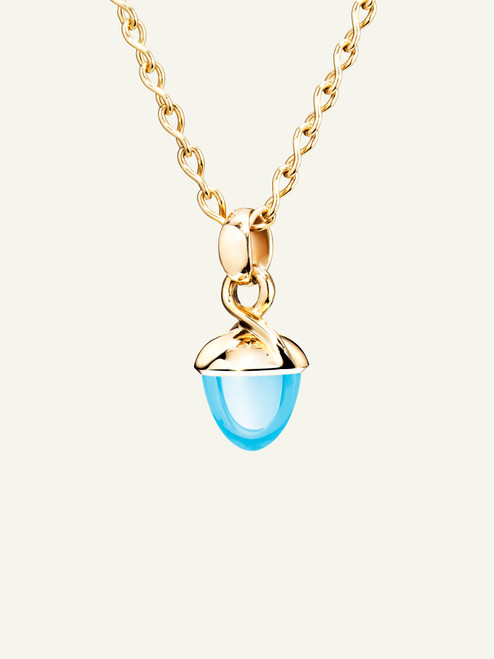 *RESERVE TODAY*Tamara Comolli Mikado 18K Yellow Gold Bouquet Pendant with Sky Topaz