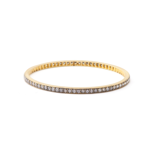 Sylva & Cie. 18K Yellow Gold Grey Diamond Slip on Bracelet