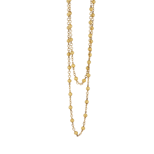 Sylva & Cie. 18K Yellow Gold Textured Bead Necklace, 33"