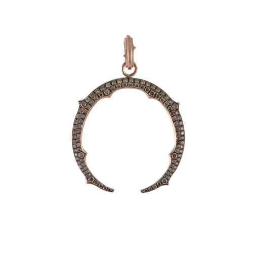 Sylva & Cie. 14K Rose Gold Mimi's Champagne Horseshoe Pendant