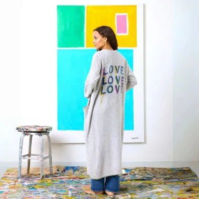Kerri Rosenthal Super Duper Love on Repeat Duster in Heather Grey, Size Small
