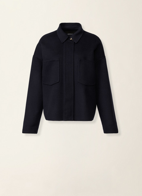 Fabiana Filippi Double Wool Shirt Jacket in Midnight Blue