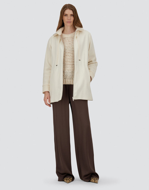 Herno Resort Cashmere and Silk Coat in Ivory