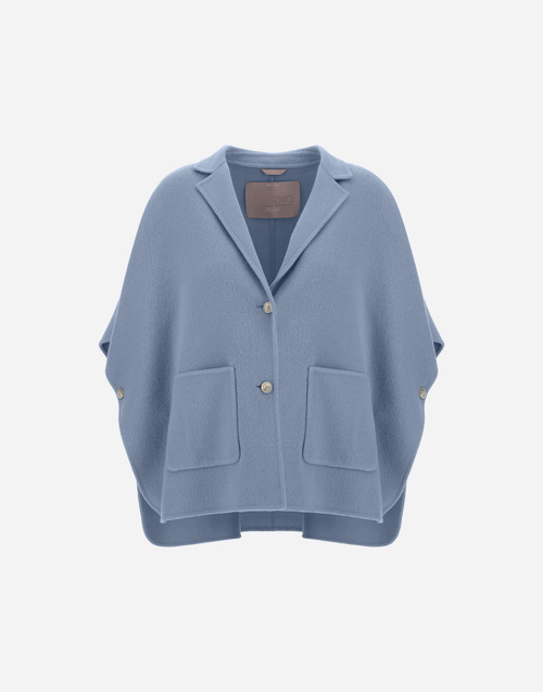 Herno Resort Double Wool Coat in Light Blue