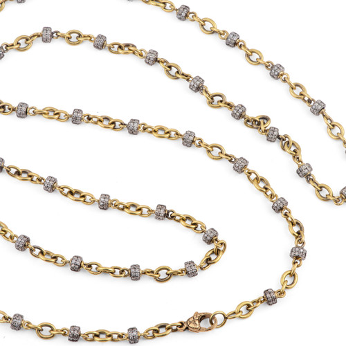 Sylva & Cie. 18K White Gold Diamond Bead Necklace, 29"