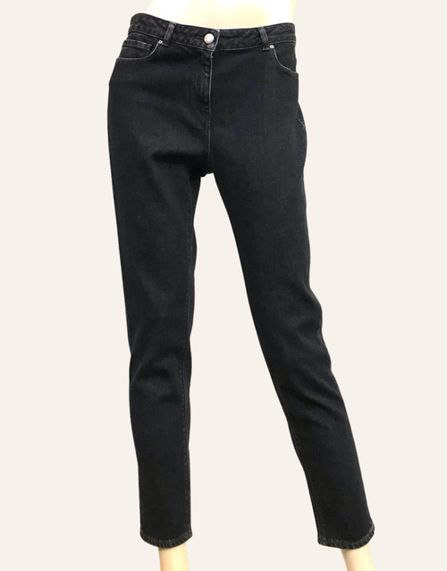 Fabiana Filippi Slim Fit Jeans in Black, Size 46