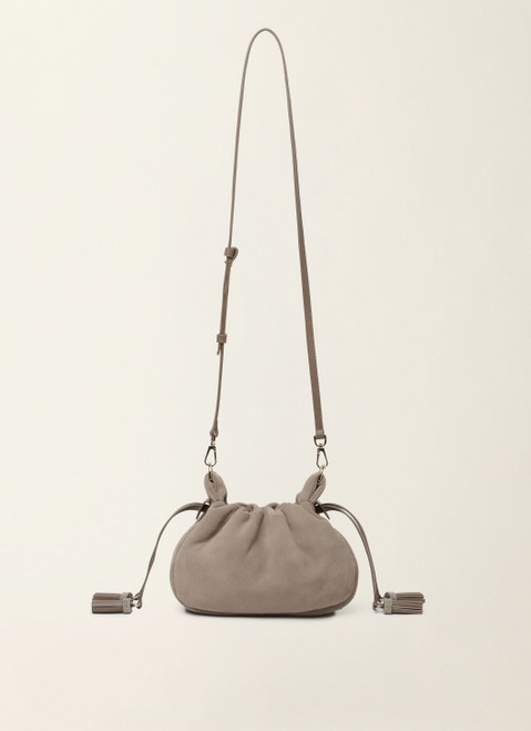 Fabiana Filippi Suede Muffin Bag in Falcon