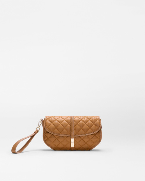 MZ Wallace Small Astor Convertible Clutch in Cognac