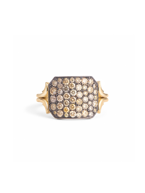 Sylva & Cie. 18K Yellow Gold Fancy Yellow Mini Ten Table Ring, Size 6.5