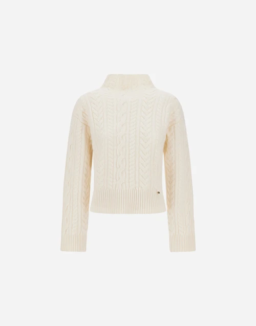 Herno Cable-Knit Wool Jumper in White