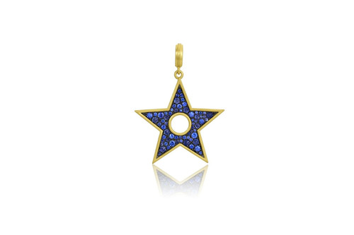 Leigh Maxwell Pavé Star Pendant - Blue Sapphire