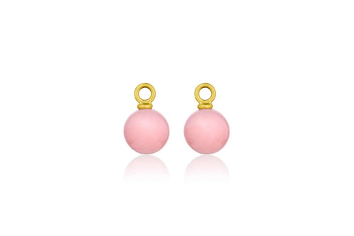 Leigh Maxwell Small Sphere Earring Charms - Pink Opal