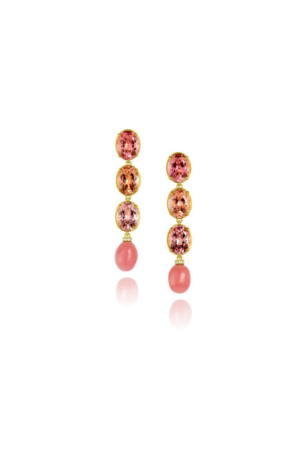 Leigh Maxwell Tourmaline & Conch Pearl Earrings
