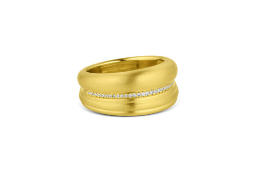 Leigh Maxwell Ridged Double Band Ring - Diamond, Size 7.5
