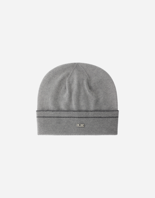 Herno Wool Blend Knit Cap Beanie in Light Grey